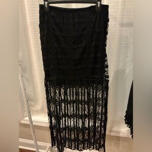 Black skirt - mini inner skirt, sheer outer maxi skirt